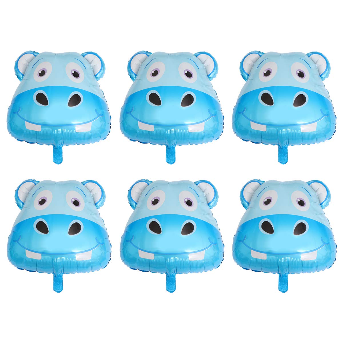 Amosfun Aluminum Foil Balloons Cartoon Animals Hippo Head Balloon Party Supplies for Birthday for Party Balloons Decortion