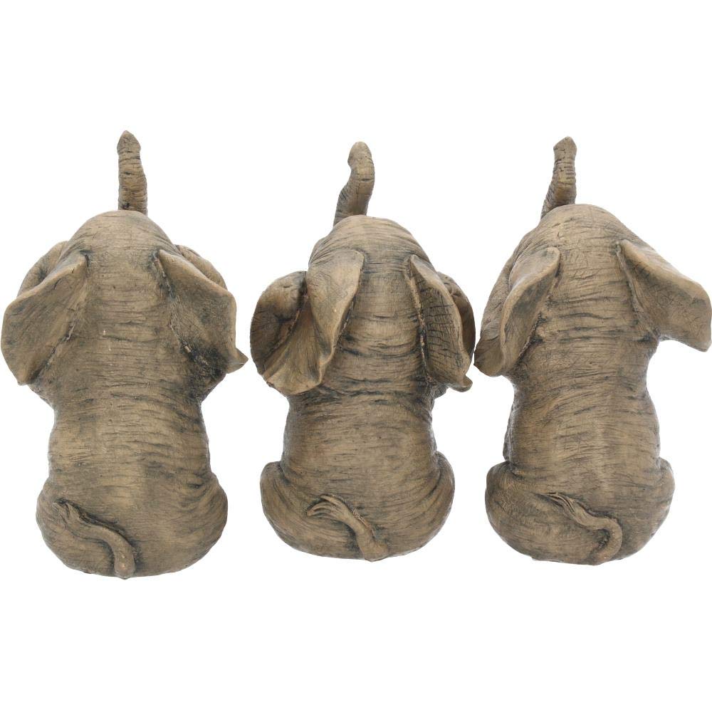Nemesis Now Three Wise - Figura decorativa (16 cm), diseño de elefantes, color gris