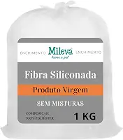 Fibra Siliconada para Enchimento, 100% Poliéster, Produto Virgem, 1kg