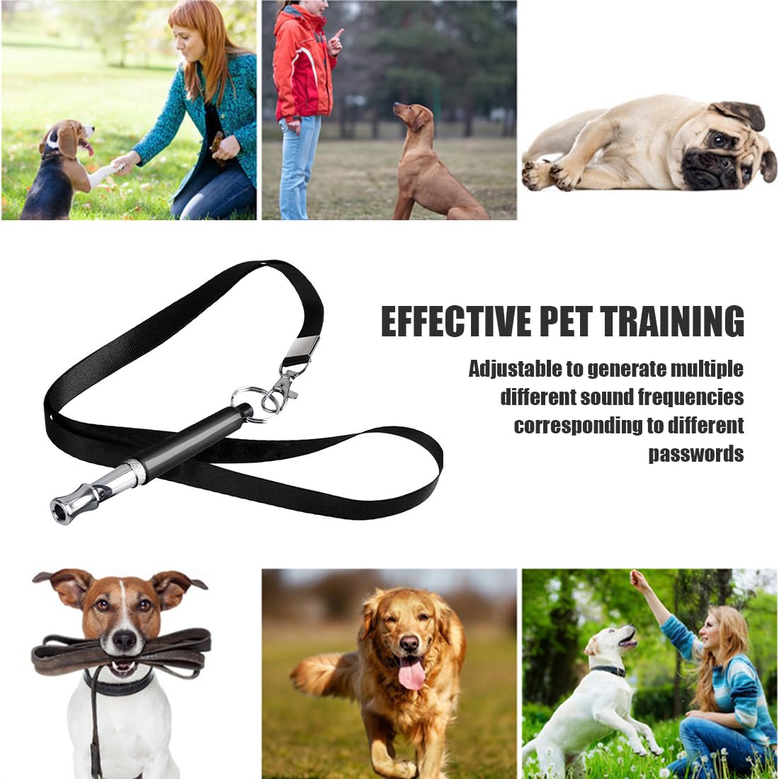 Fischietto per Cani per Il Richiamo dei Fischietto per Cani Antiabbaio Silenzioso Fischietto Ultrasuoni per Cani Regolabile Fischietto Antiabbaio per Cani con Cordoncino