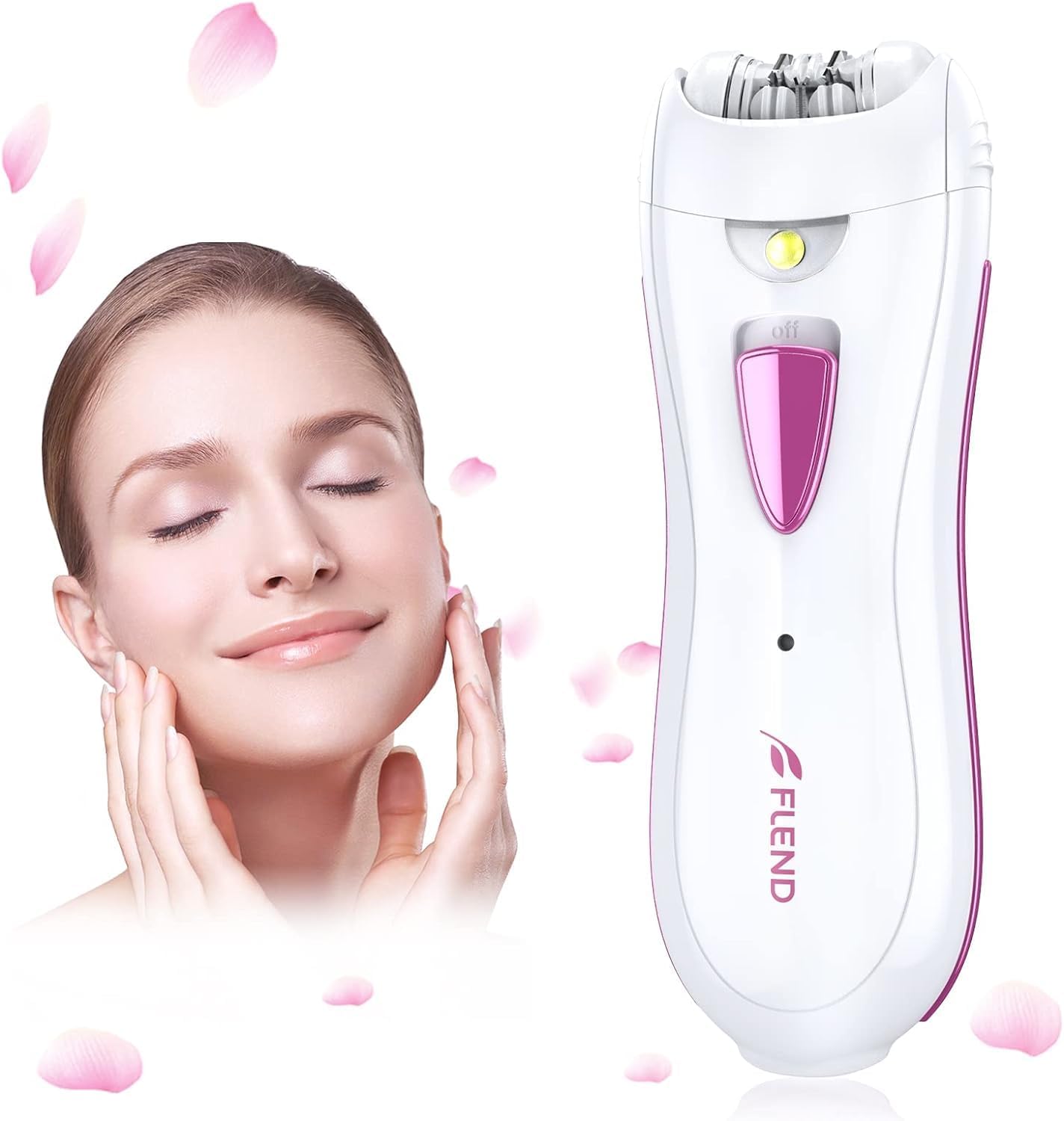 Women's Epilator, Wireless Facial Epilator for Face & Body, Rechargeable Face Epelator with LED Light, Painless Mini Epilator for Intimate Area, Face, Armpit, Leg, Bikini Zone