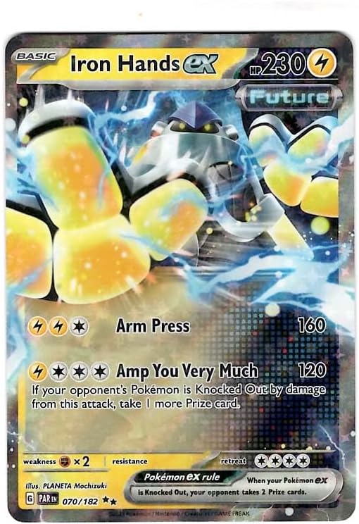 Pokemon - Iron Hands ex 070/182 - Paradox Rift - Future Pokemon - Double Rare - Single Card