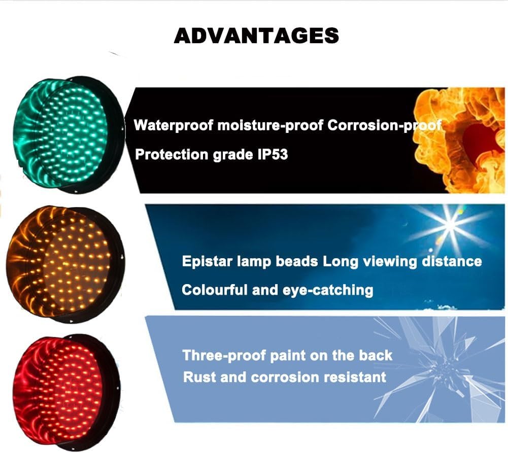 24V Red LED Warning Light - Compact 125mm Indicator Lamp for Teaching & Construction, Three-Color Traffic Signal for Kids' Education, Ideal for Warehouses & Large Spaces