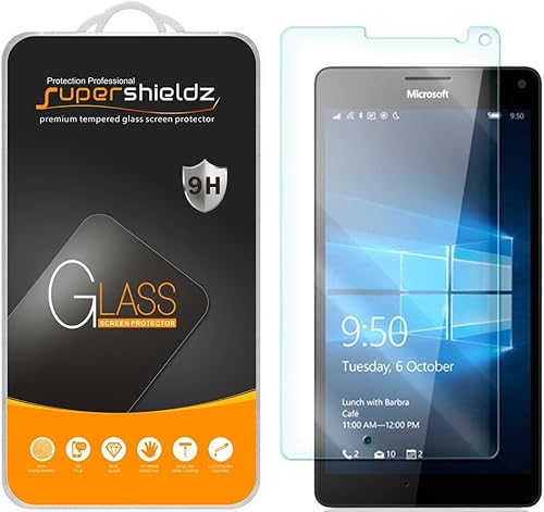 Supershieldz Protector de pantalla de vidrio templado diseñado para Microsoft (Lumia 950 XL), antiarañazos, sin burbujas