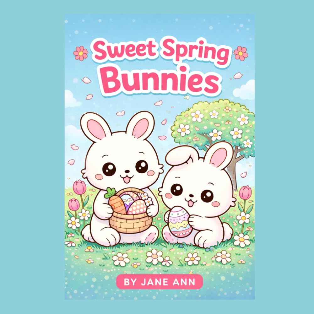 Sweet Spring Bunnies: Cute Kawaii Easter Bunnies Coloring Book