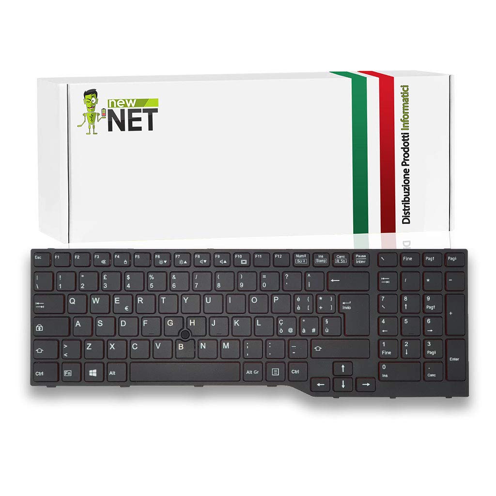 new net Keyboards - Tastiera Italiana Compatibile con Notebook Fujitsu CP690609-01 CP670825-04 CP629309-03671200484 CP691002-XX MP-12S96D0JD85W MP-12S93SUHD85W con Trackpoint