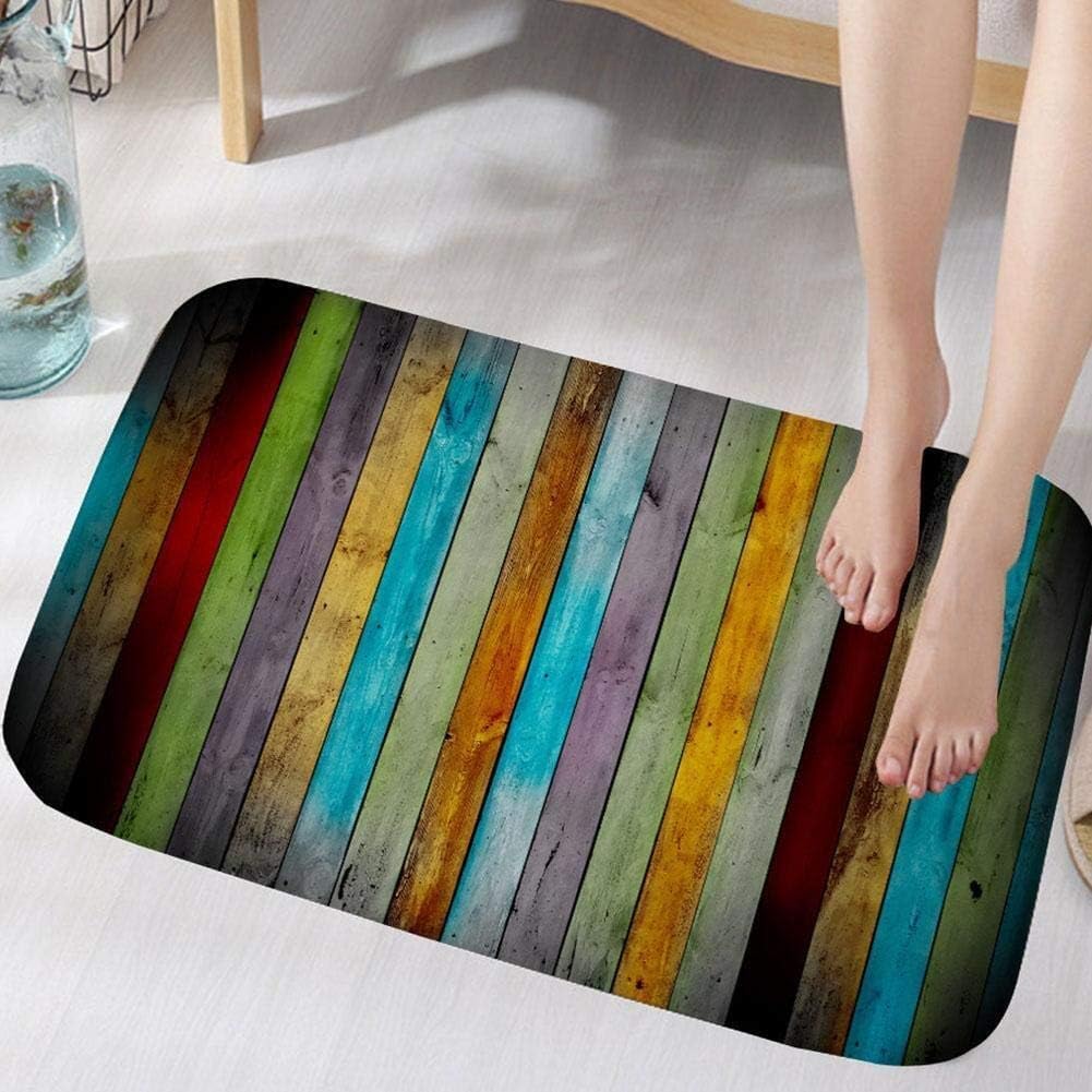 SKVM Memory Foam Water Absorbent Rectangular Shape Mat for Bathroom Kitchen Floor Door Entrance Anti Slip Foot Skid Shower mat (Design 4)