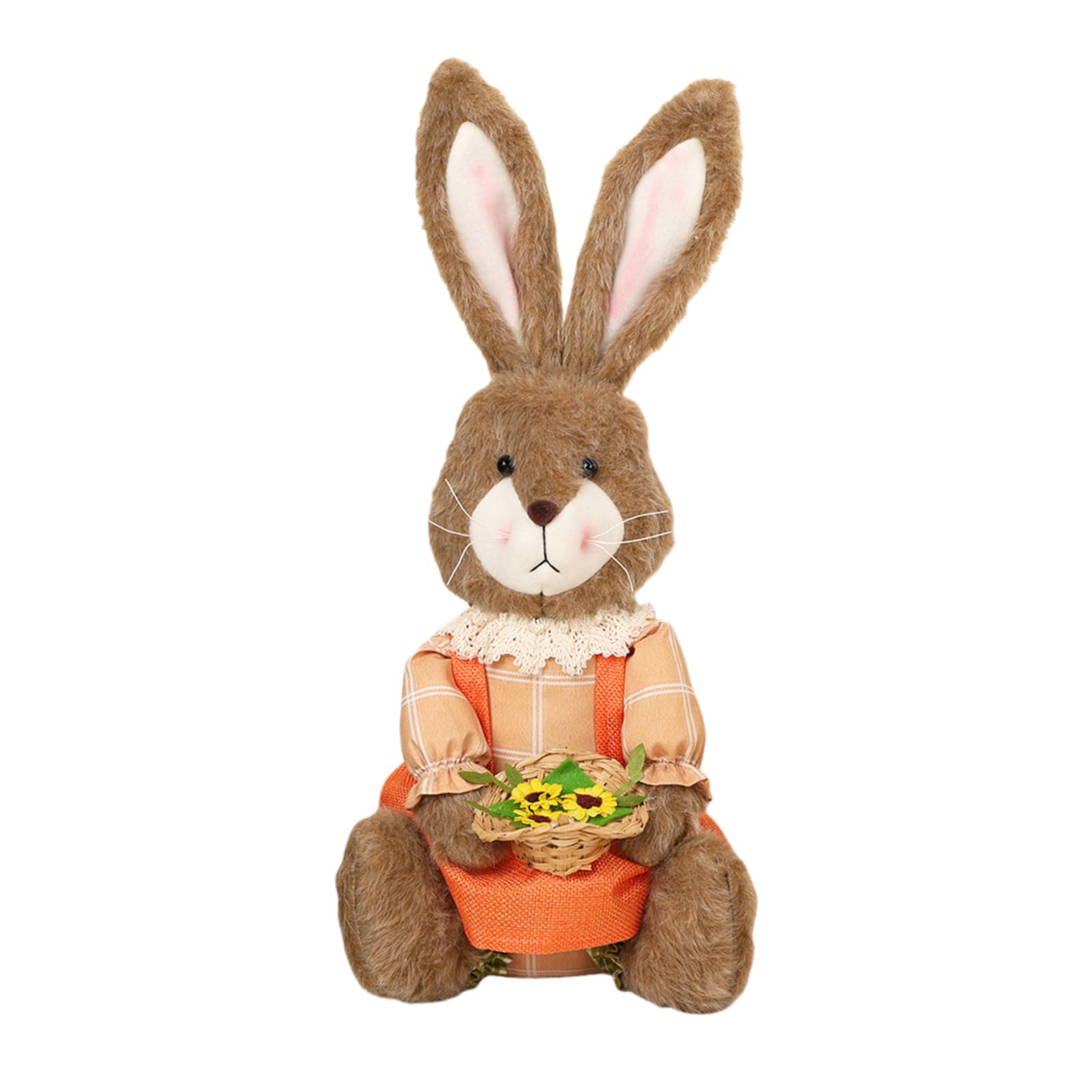 Décoration salon originale avec ce lapin en peluche et panier carotte