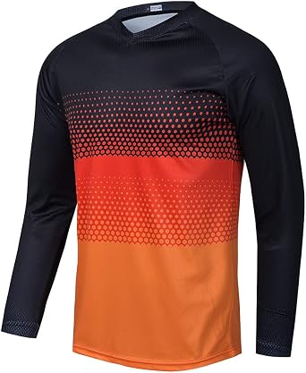 Mens Mountain Bike Jersey Long Sleeve Cycling Shirt Downhill Racewear Motocross T-Shirt MTB Jersey
