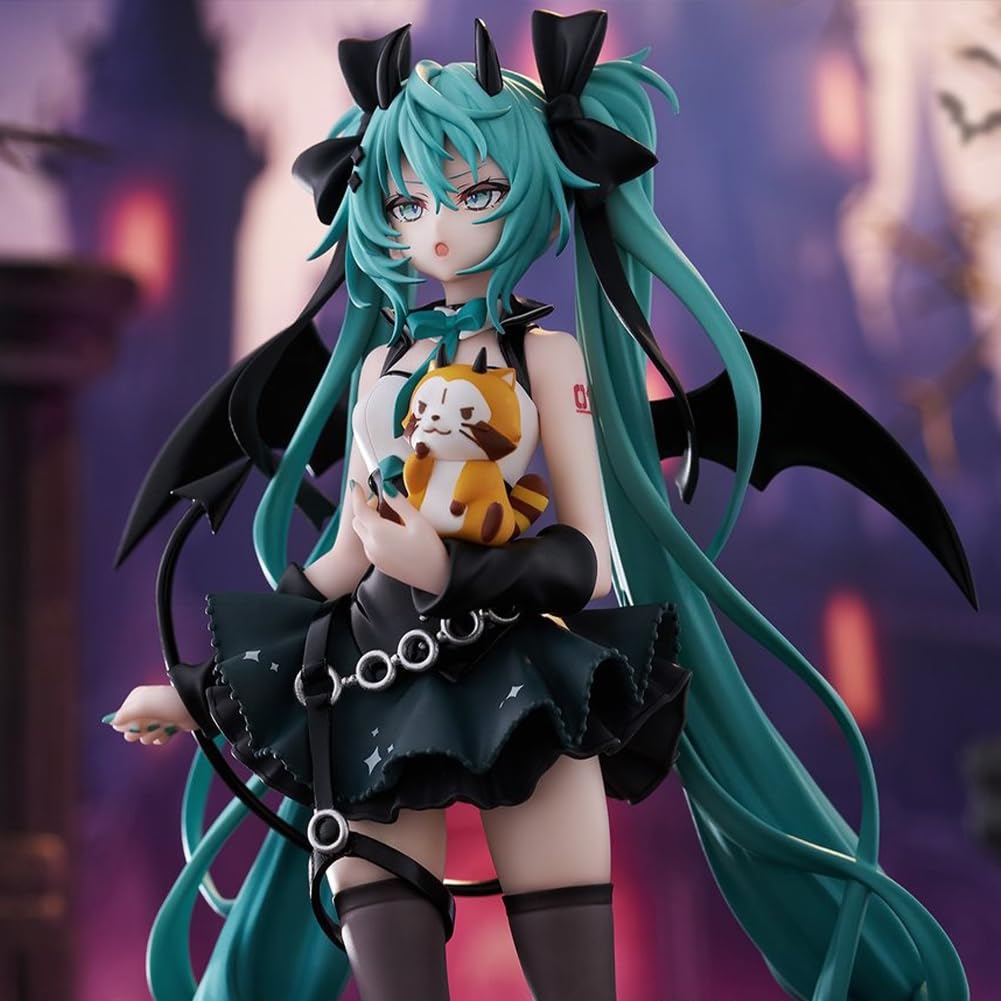 Miku Figurine Anime Miku - Modèle 18 cm - En PVC - Statue d'action Miku's - Petit diable avec petit raton laveur - Position debout - Décoration de bureau - Objets de collection - Cadeau