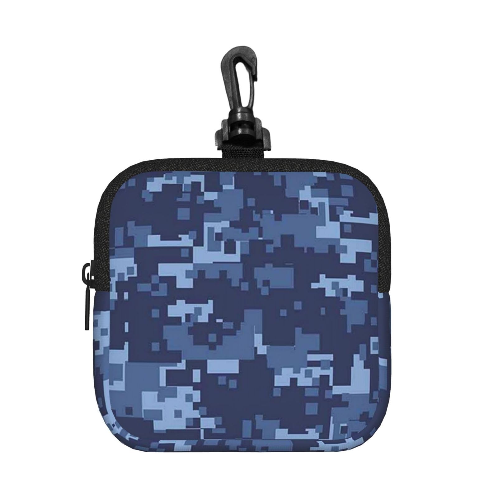 Ercgad Unisex Black Blue Camouflage Pattern Print Square Storage Bag Travel Toiletry Cosmetic Organizer Pouch Lightweight Reusable