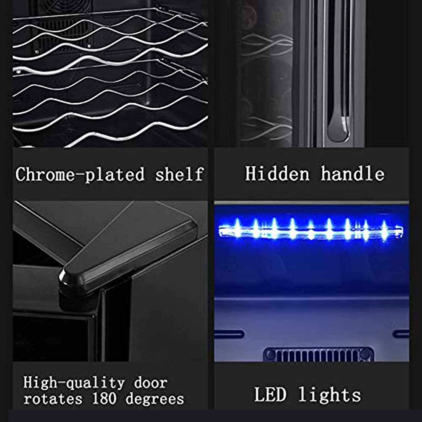 Gagalu 4 Bottle Wine Cooler,Mini Bar Refrigerator Beverage Refrigerator And Cooler Table Top Vertical Wine/Drinks Cooler 8-18°C Adjustable Temperature Black on Fridge.com - View 5