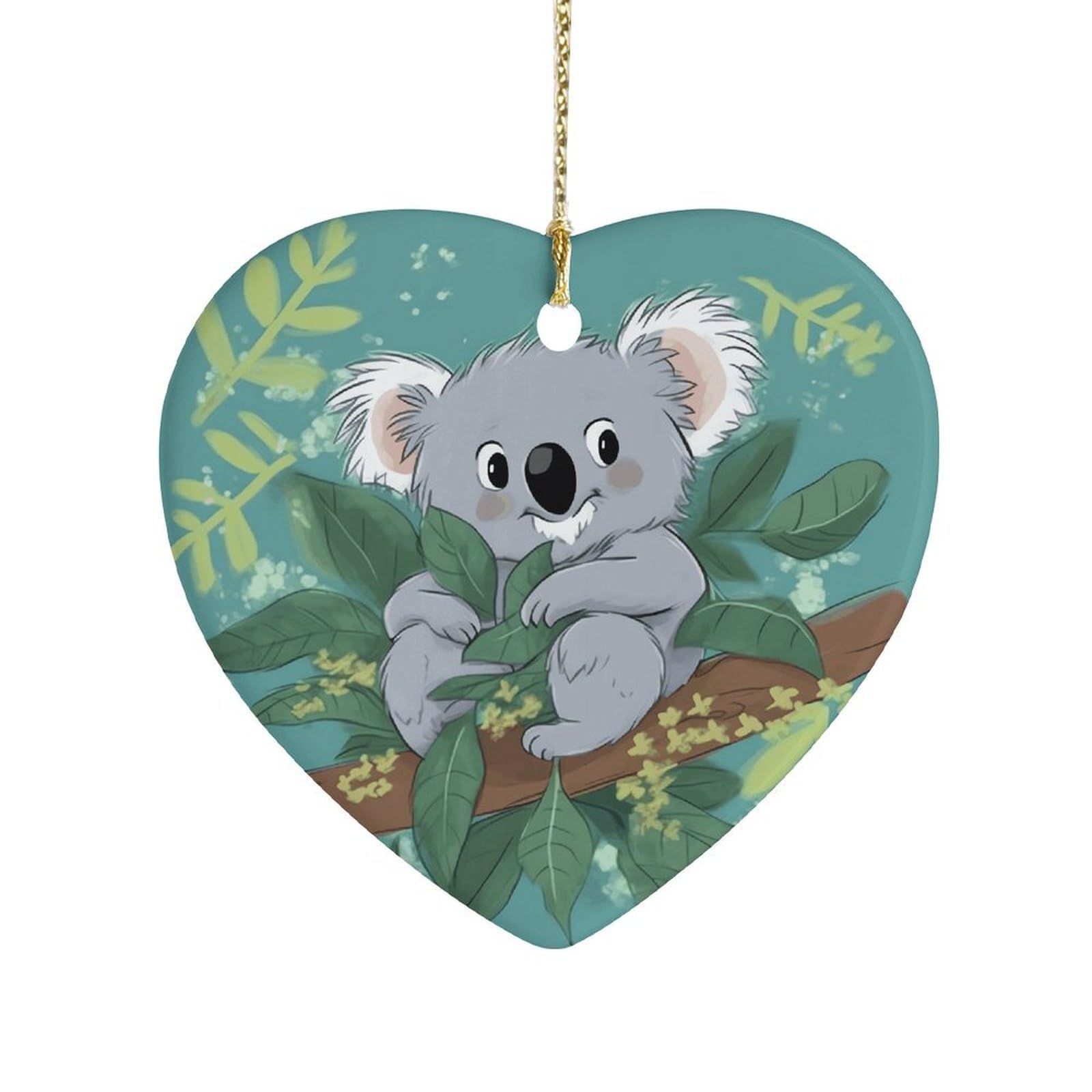 Fekiloot Style Koala Vine Cartoon Ceramic Ornament Home Decor Keepsake
