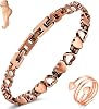 Vicmag Copper Anklet for Women Magnetic Ankle Bracelet with Ultra Strength Magnets 99.9% Solid Copper Gift for Her (Adjustable)
