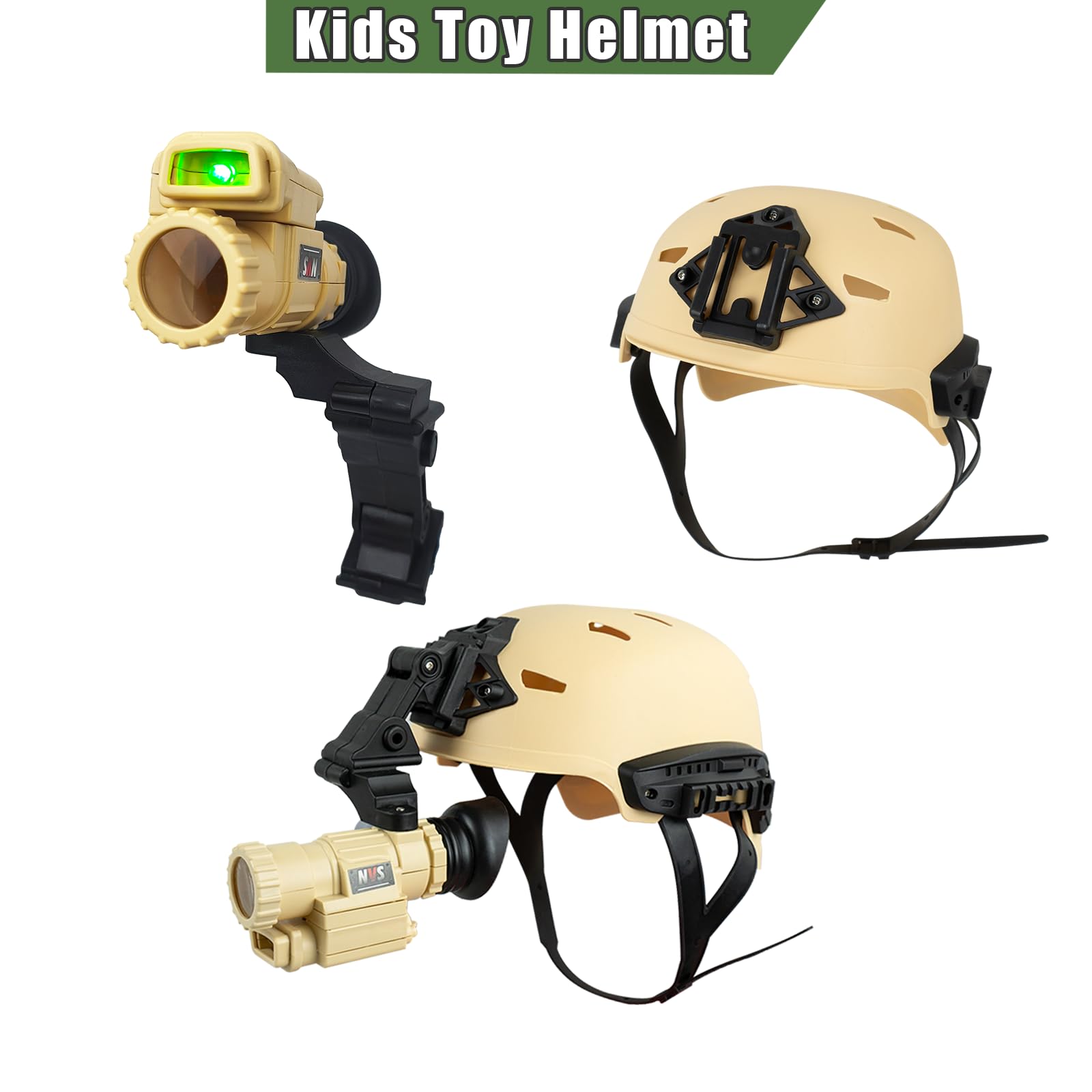 RedCrab Costume Soldato Camouflage 13 Pezzi - Vest Militare, Casco, Vestito per Bambino - Cosplay Halloween Carnevale - 3-10 Anni
