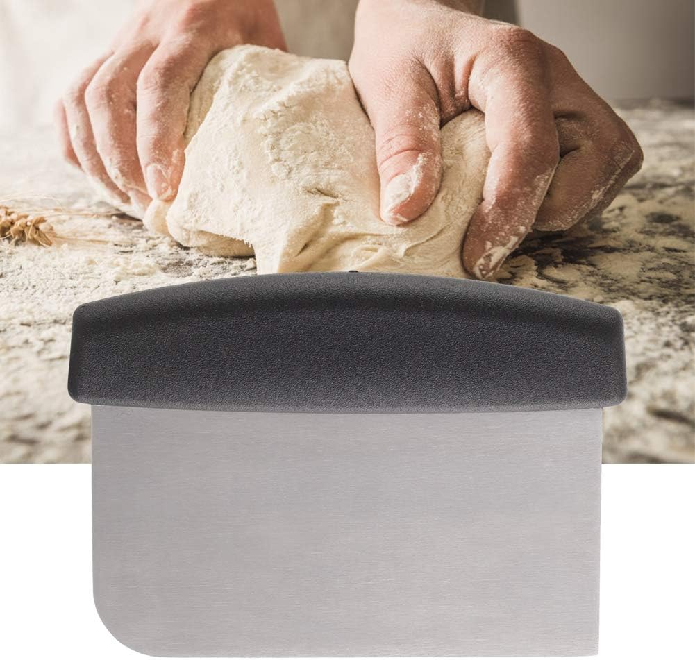 2 Pcs Dough Scraper Cutter, Stainless Steel Scraper for Bread Pizza Dough Bench Knife Professional Quality Multi-purpose Chopper Cutter for Pastry Nuts Herbs Chocolate