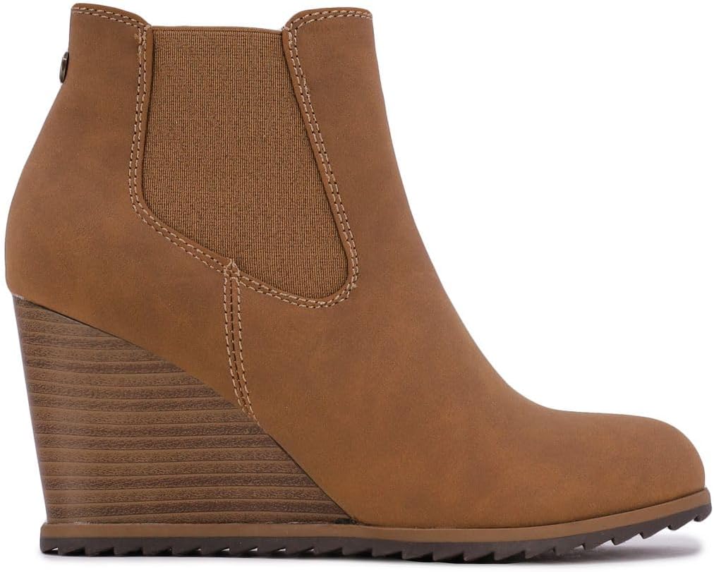 Nautica Women's Wedge Boot - Casual Fashion High Heel Slip-On Ankle Booties