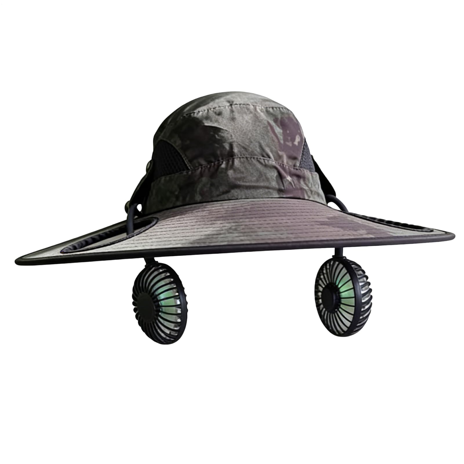 Cappello con ventilatore per attività all'aria aperta, portatile, staccabile e impermeabile, con ventola di raffreddamento per esterni, per spiaggia, campeggio, giardinaggio, golf, escursionismo, via