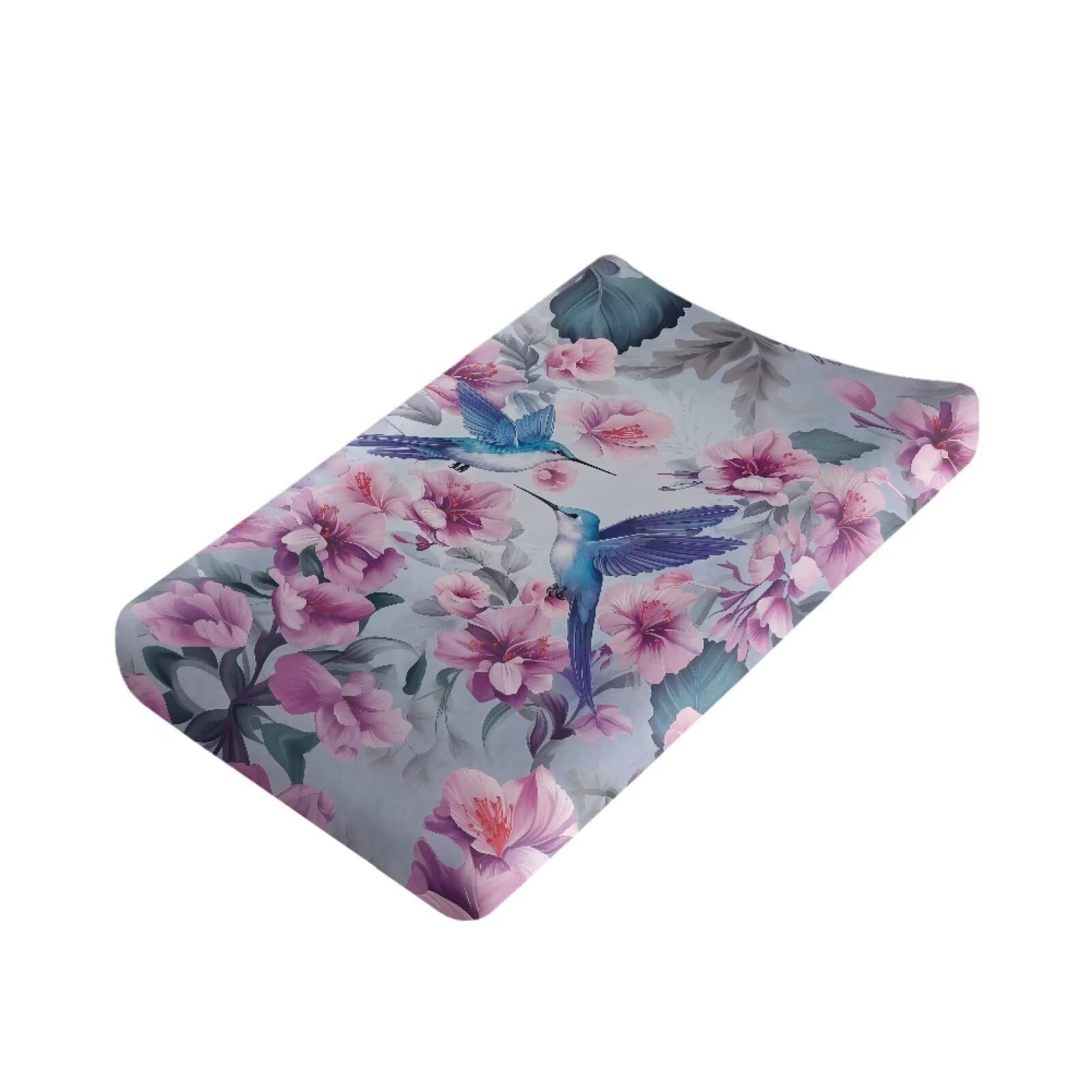 Guosanchn Hummingbird Changing Pad Cover Spring Bird Changing Pad Sheets for Girls Soft Breathable Changing Table Sheet 32”x16” Infant Newborn Changing Mat Sheet — image 1