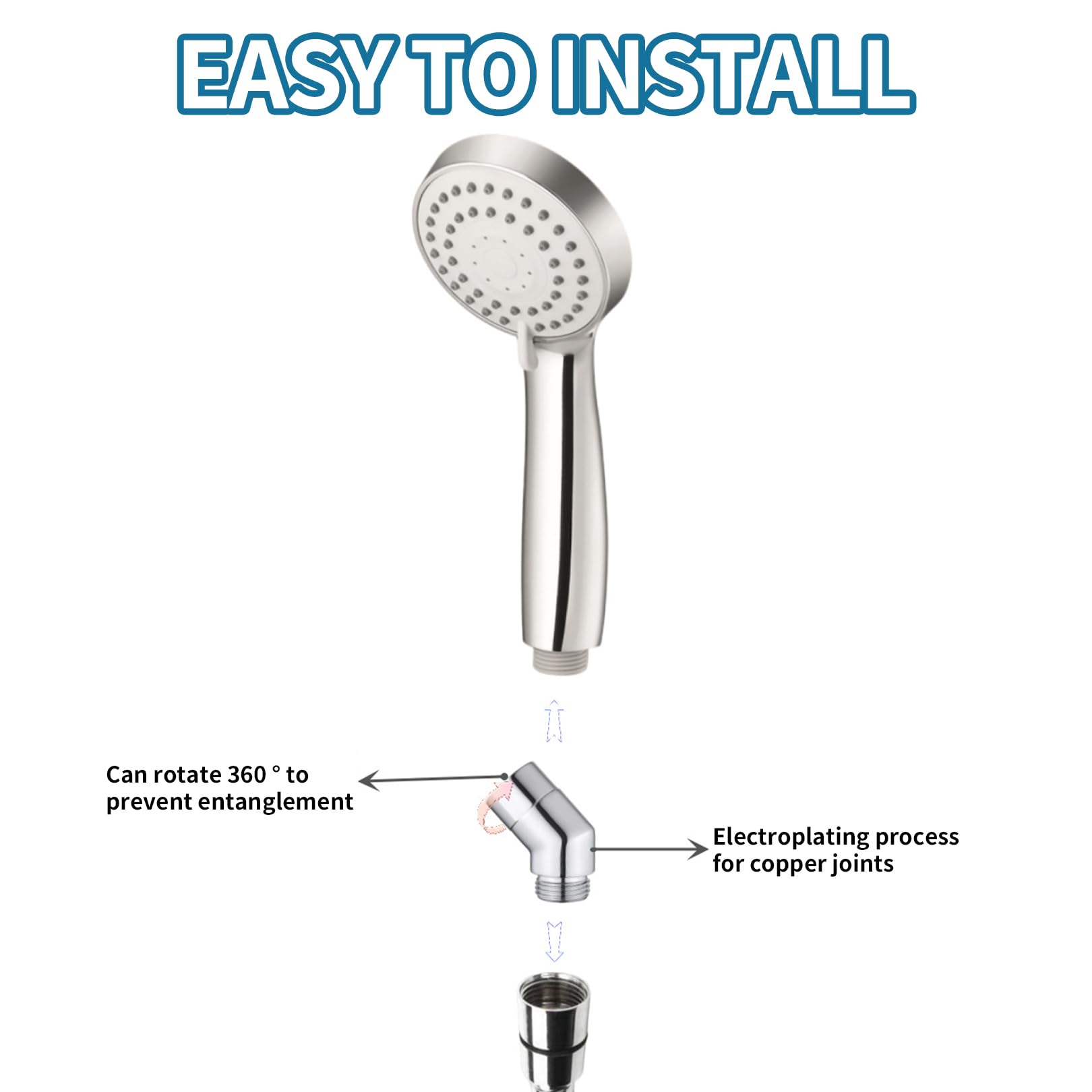 Shower Hose Adapter,Shower Head Adapter,Shower Curved Hose Extender Connector,Shower Head Holder Angled Adapter,135 Degree G1/2" Wall Mounted Pipe Elbow,for Bathroom Handheld Fixed Hoses - Image 3