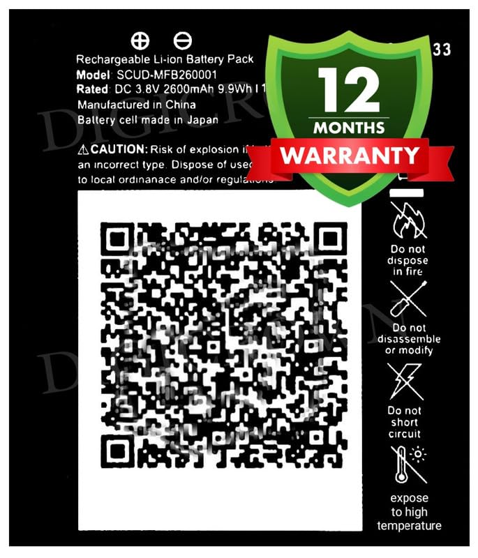 Image of Original SCUD-MFB260001 Battery for Reliance Jio 4G Router JioFi 3 (JMR540, JMR541) | JioFI 4 (JMR1140) - (2600mAh) 1 Year Warranty