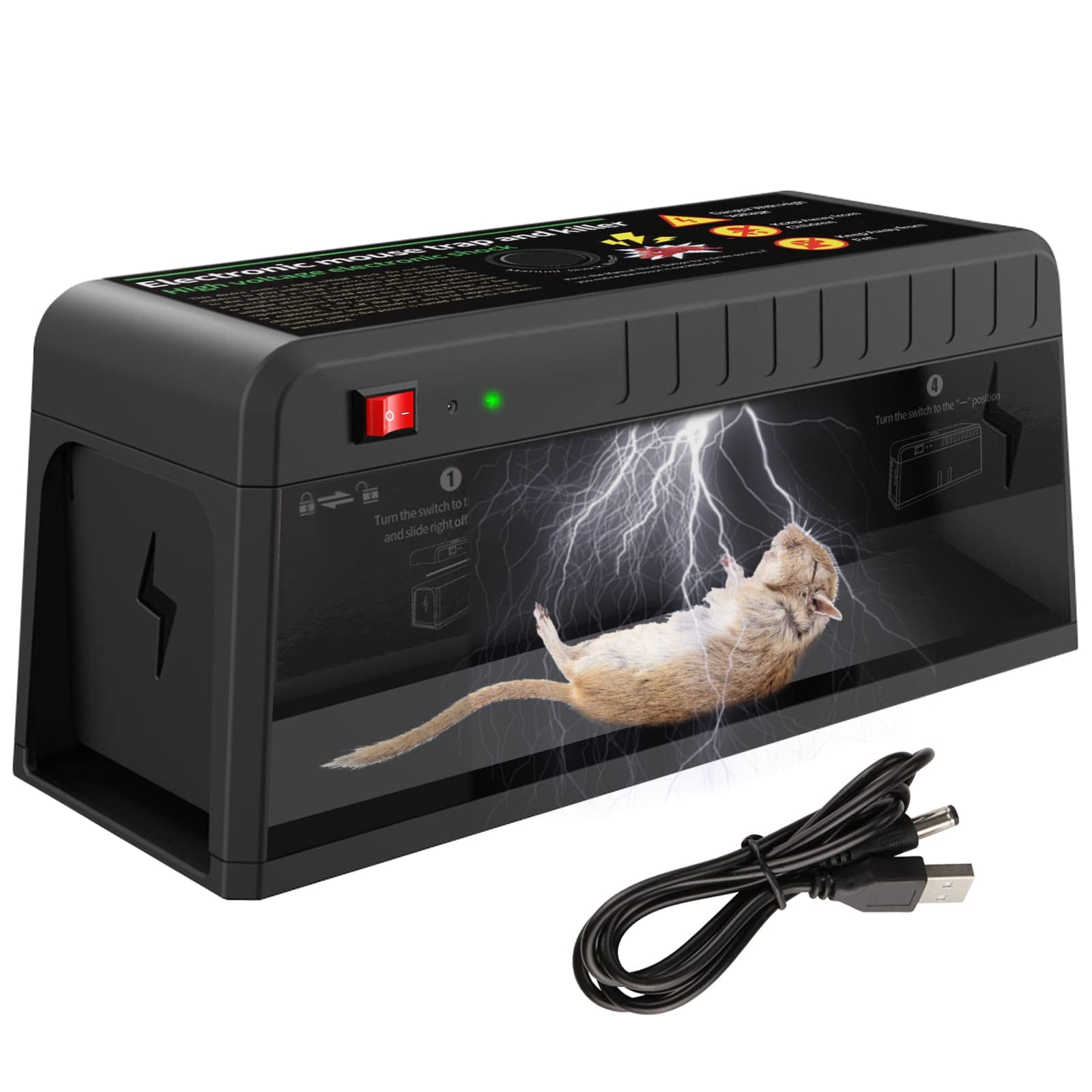 Buy 2022 Newest Reusable Electric Rat Trap Rechargeable with 2 Doors