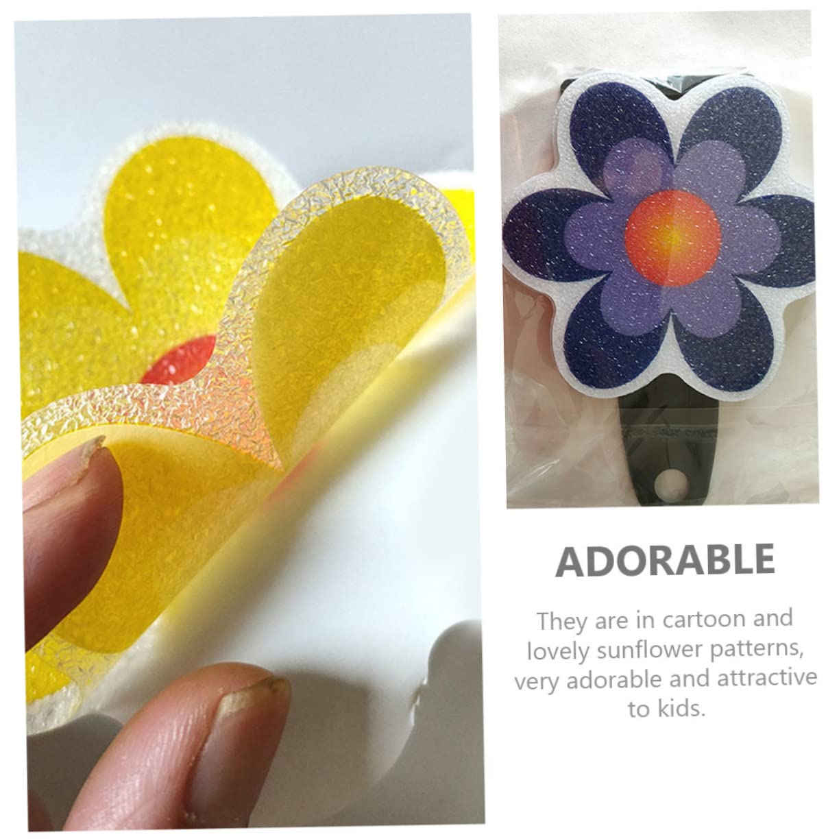 4 Juegos Adhesivos Antideslizantes para Flores. contra El Baño Pegatinas Ducha Antideslizante Calcomanías Apliques Anti Baño De Polivinilo Alcachofa De La Ducha Niño Fijado