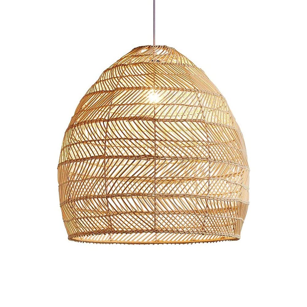 Lustre en rotin E27 suspension vintage et rurale pour salle à manger