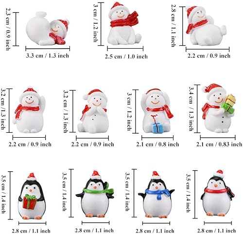 Miniatura 3 de 17 figuras miniatura de Navidad de resina para ocultar Papá Noel, muñeco de nieve, pingüino, reno, árbol de Navidad para mesa de jardín, globo