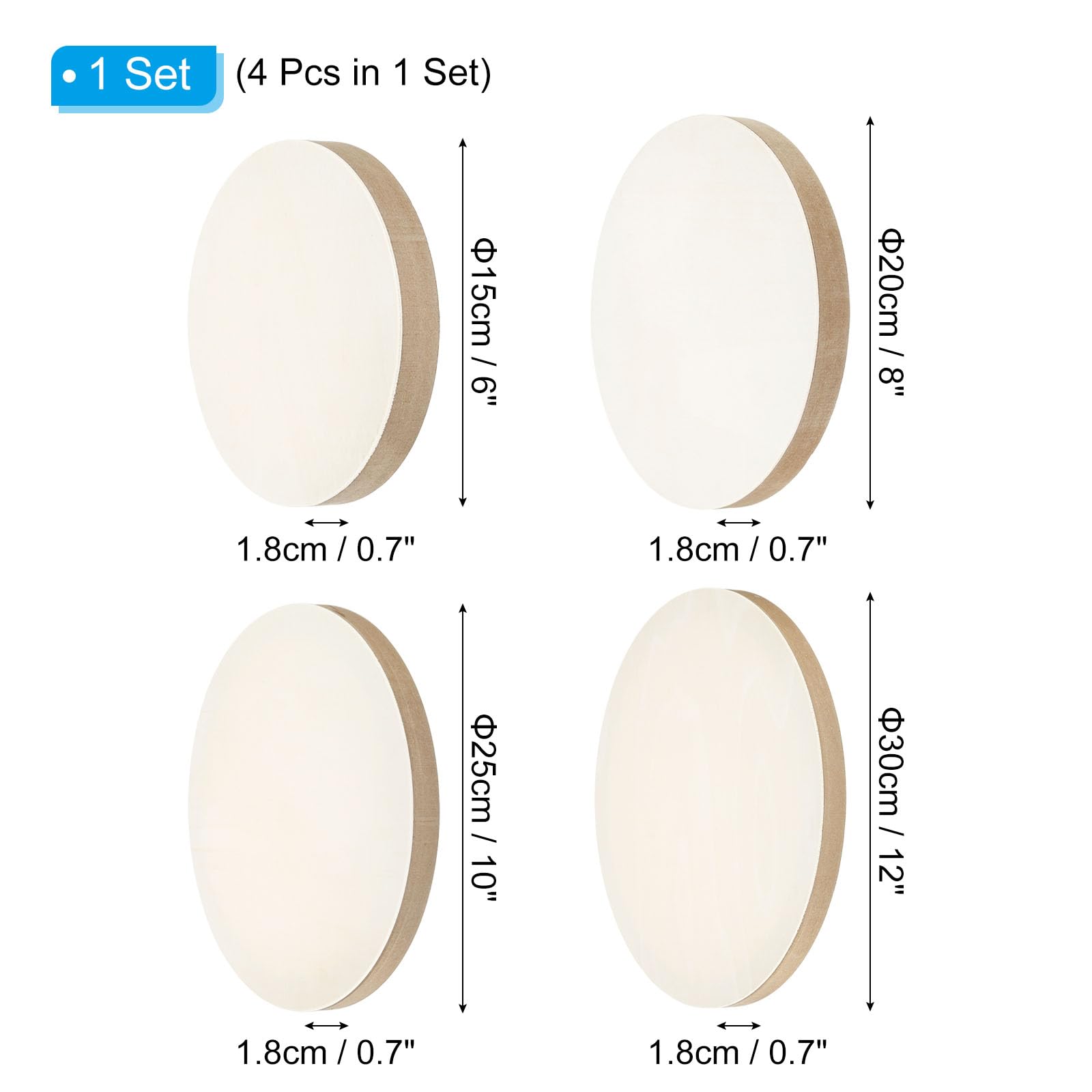 Lemonfilter Lot De 3 Cercles En Bois Brut Pour Travaux Manuels, Suspension De Porte, Design De Porte, Combustion Du Bois - 33 Cm