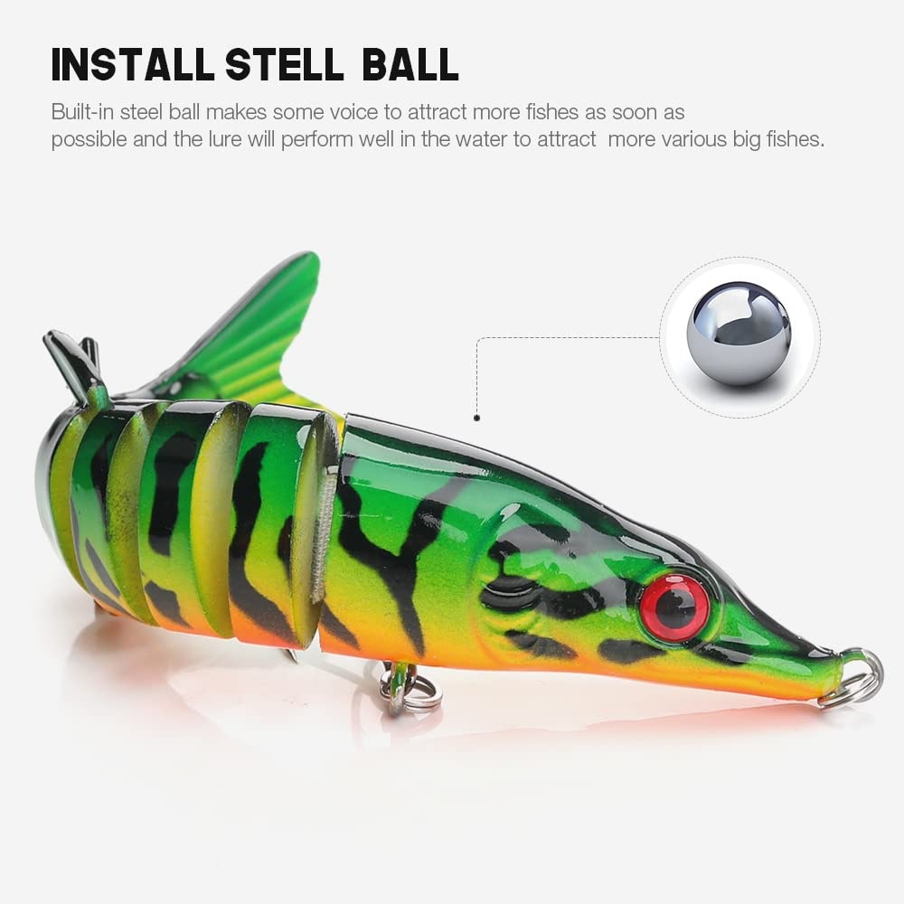 3/5pcs Boxed Bionic Sinking Wobbler for Fischerköder mit 18G 125 mm Gelenk Swimbait Crankbaits Fischerei Tackle (Color : Set D - 3pcs)