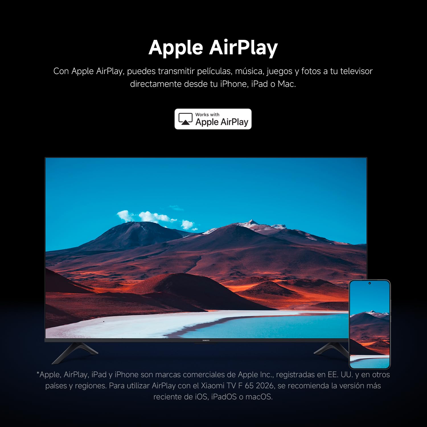 XIAOMI TV F 65, 65 Pulgadas (165 cm), 4K UHD, Smart TV, Fire OS8, Control por Voz Alexa, HDR10, MEMC, Modo Game Boost 120Hz,2GB+32GB, Compatible con Apple AirPlay — view 14