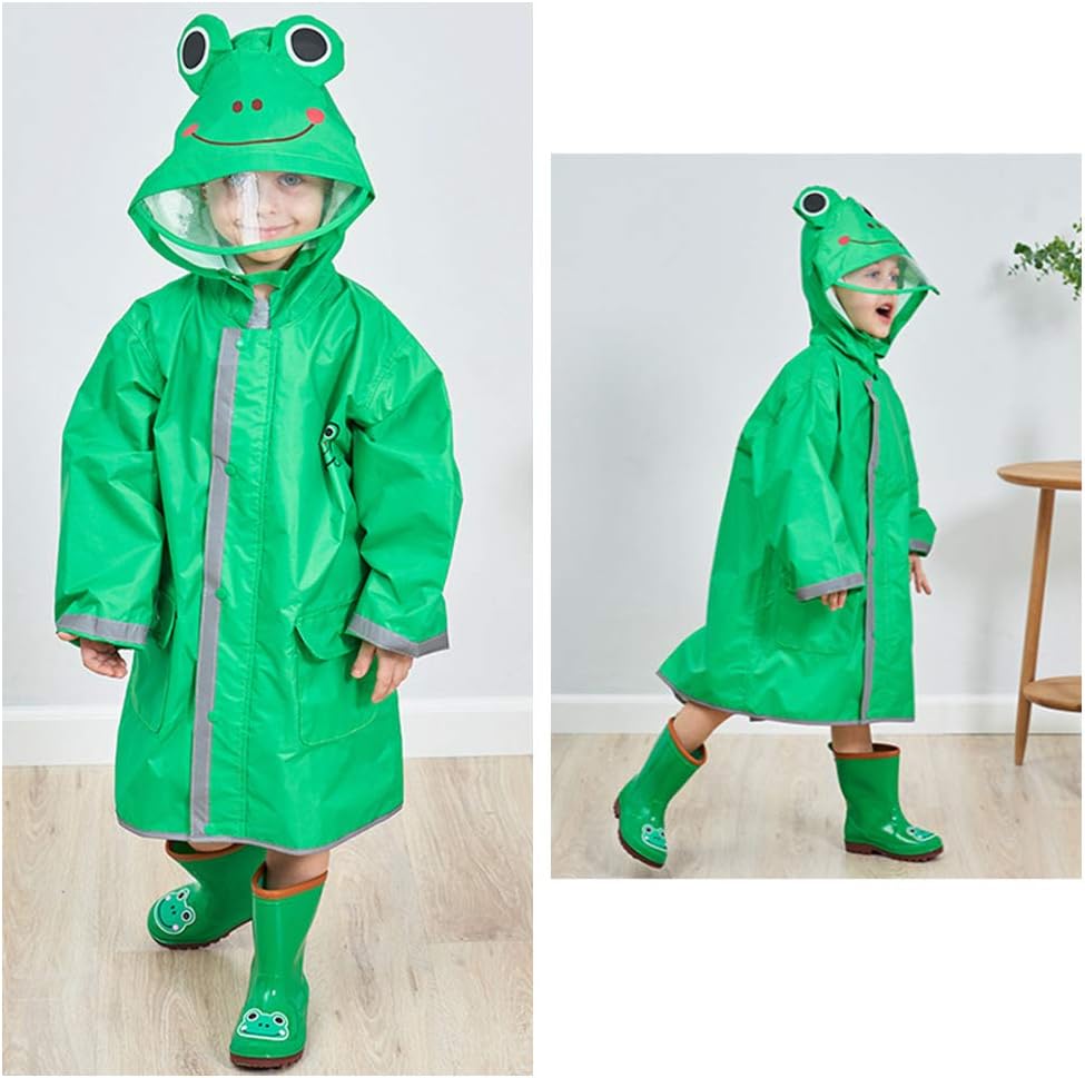 SSAWcasa Rain Poncho Kids with Hood, Toddler Rain Jacket Coat Girls Boys, Children Baby Raincoat Rainwear Gear Outerwear - Image 2