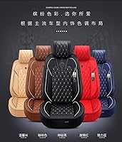 Vista 7 de Saienno ZFL01 Fundas de asiento de automóvil de cuero de lujo para asientos delanteros y traseros, compatible con sedán y SUV, juego completo de 5