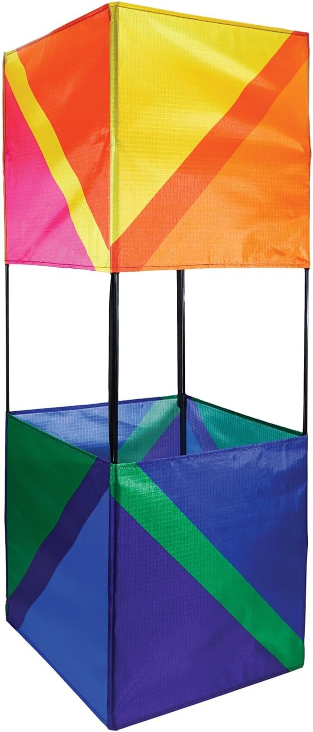 In the Breeze 3362 — Blaze Single Box Kite — Easy-Flying, Single-Line Colorful Kite; Beginner or Travel Kite