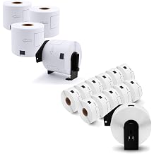 COLORWING Die-Cut Label Compatible with Brother QL Printer, 12 Rolls DK-1201 1.1" x 3.5" + 4 Rolls DK-1202 2-3/7" x 4", Address, Barcode & All Purpose Label, 1 Frame