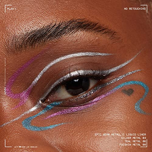 Nyx Professional Makeup Epic Wear Metallic Liquid Liner, Long-Lasting Waterproof Eyeliner - Silver Metal #TOP2
