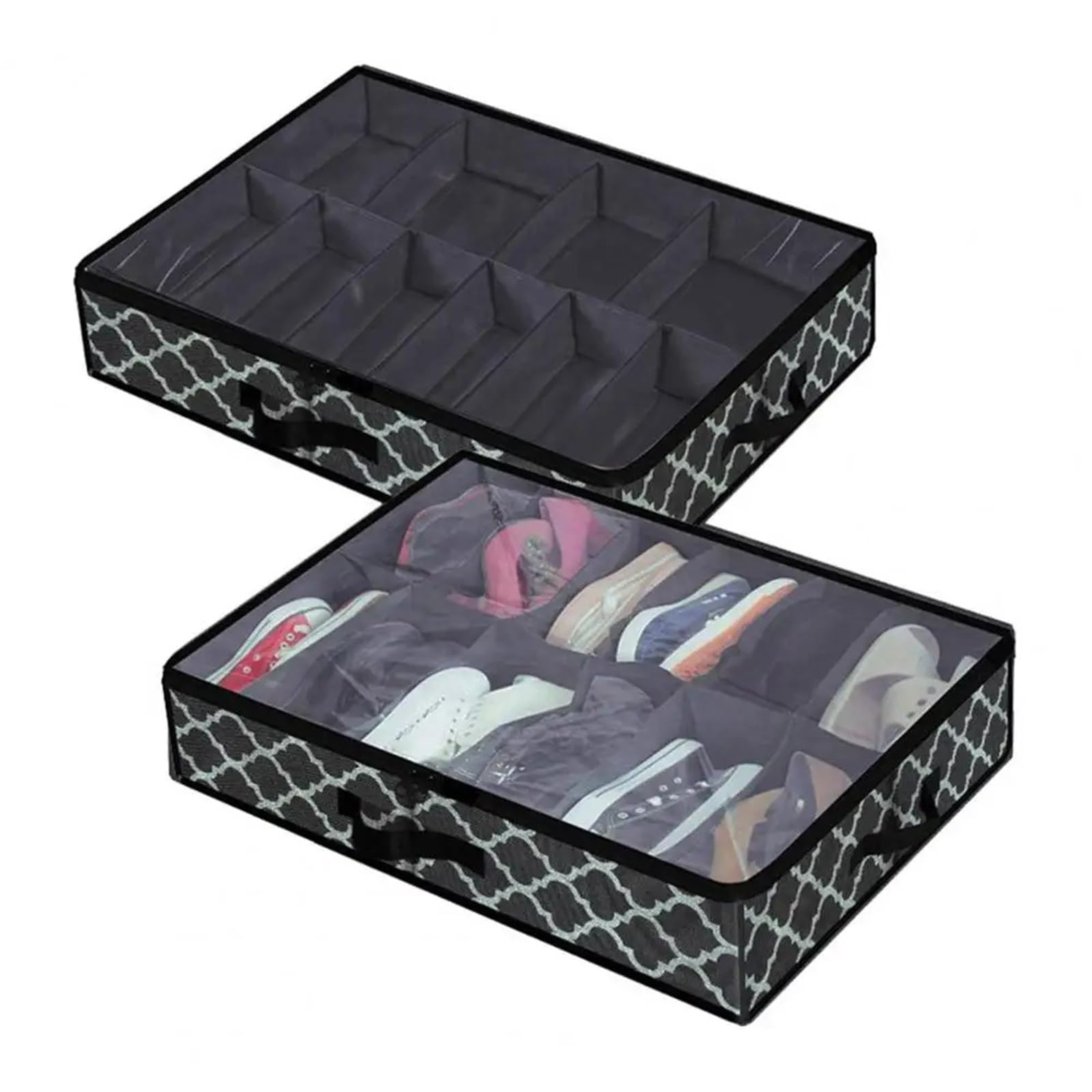 Organizzatore Di Scarpe Sotto Il Letto Shoe Box Shoe Storage Box Shoes Storage Bag With Handles Collapsible Shoe Boot Container Organizer With For Easy Per Risparmiare Spazio(Dark gray)