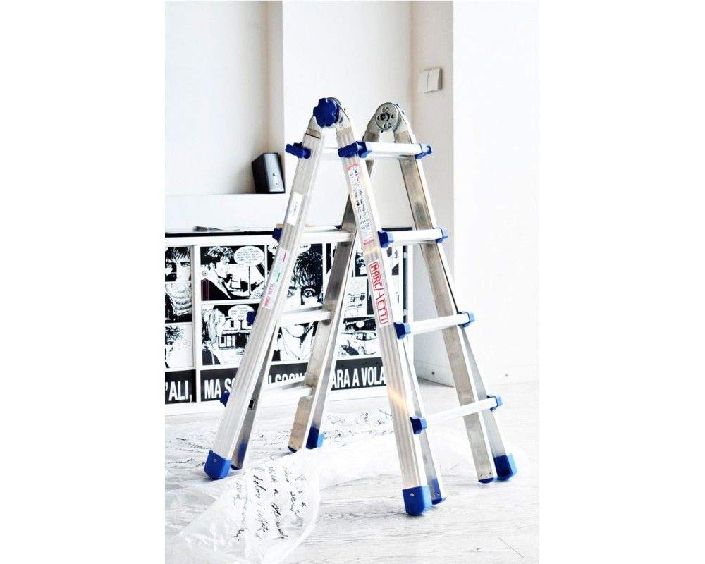 Escalera de aluminio telescópica Marchetti Equipe peldaños 9+9