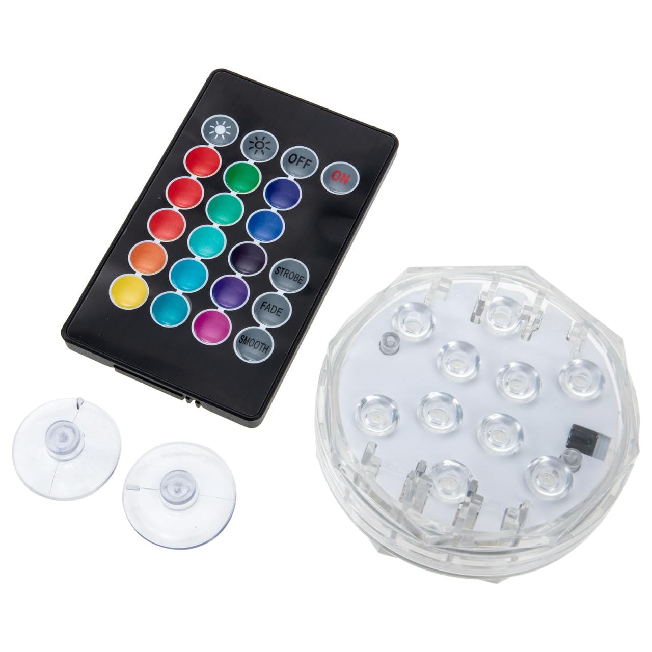 Yardwe Submersible Led Light Waterproof Underwater Pool Light with Remote Control 15 Color Options for Outdoor Pond Fountain and Above Ground Pool Lighting Compact 2.75 Inch Diameter