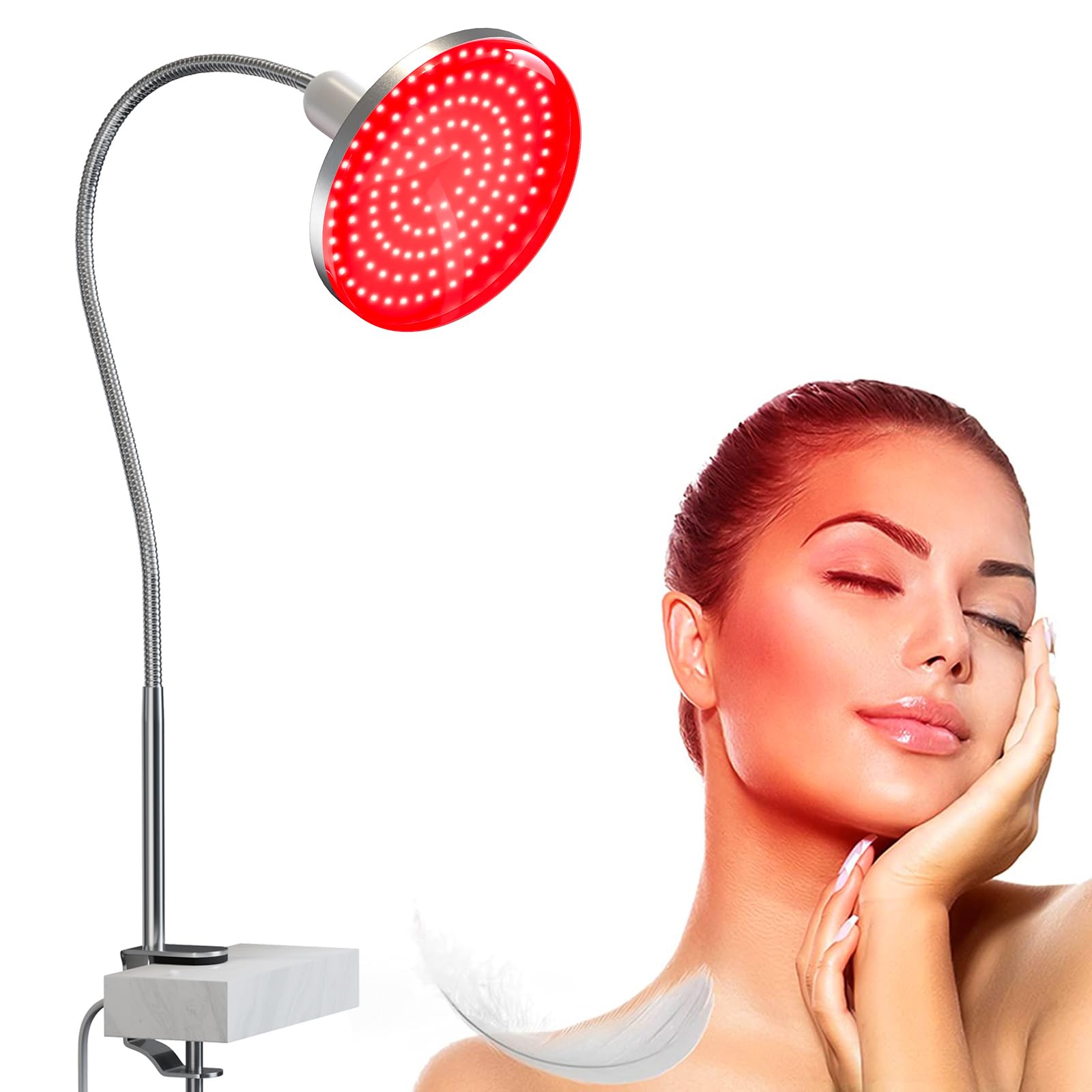 Profey Lampada luce rossa, 660nm, per viso e muscoli, angolo regolabile, 120 LED