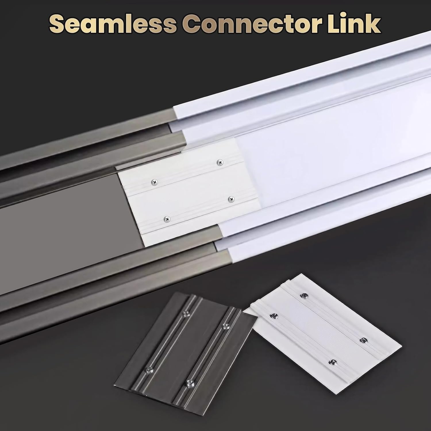 Silent Double Curtain Track Ceiling Mounted, Heavy-Duty Aluminum Room Divider Rails Bedroom/Living/Window/Hotel Drop Ceiling Curtains Tracks Easy Install（White, 2.5m(8.2ft) ）