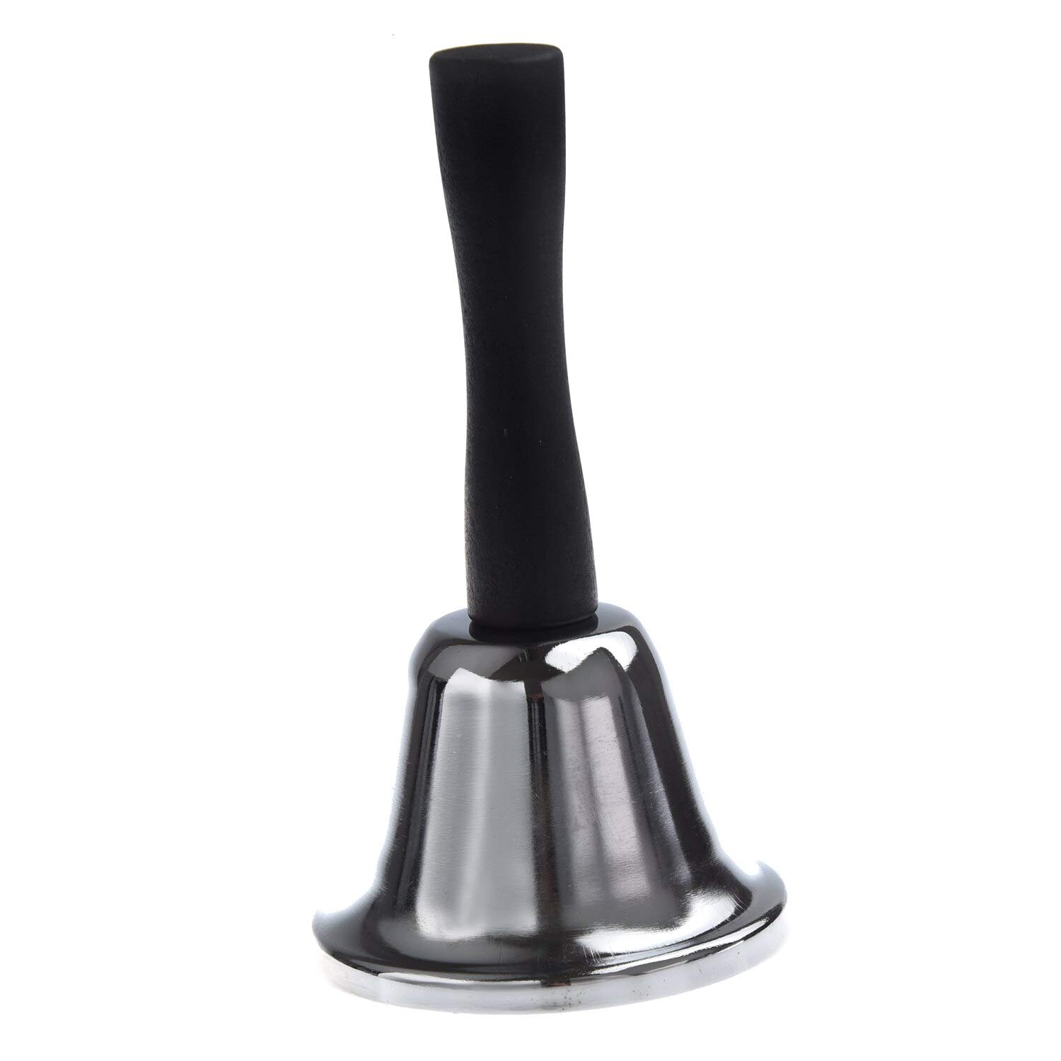 Black Wooden Handle School Silver Tone Handbell Industrial