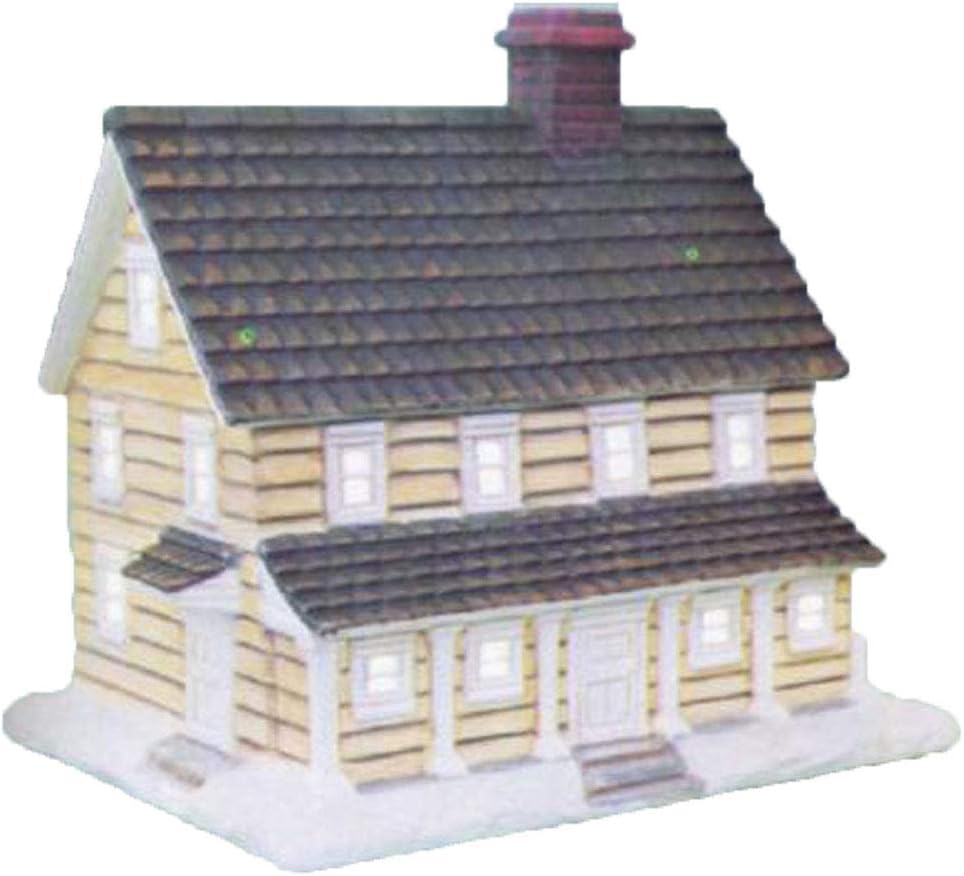 Village Country Manor House, 6" x 6" x 5" Ceramic Bisque, Ready to Paint, Miniature House