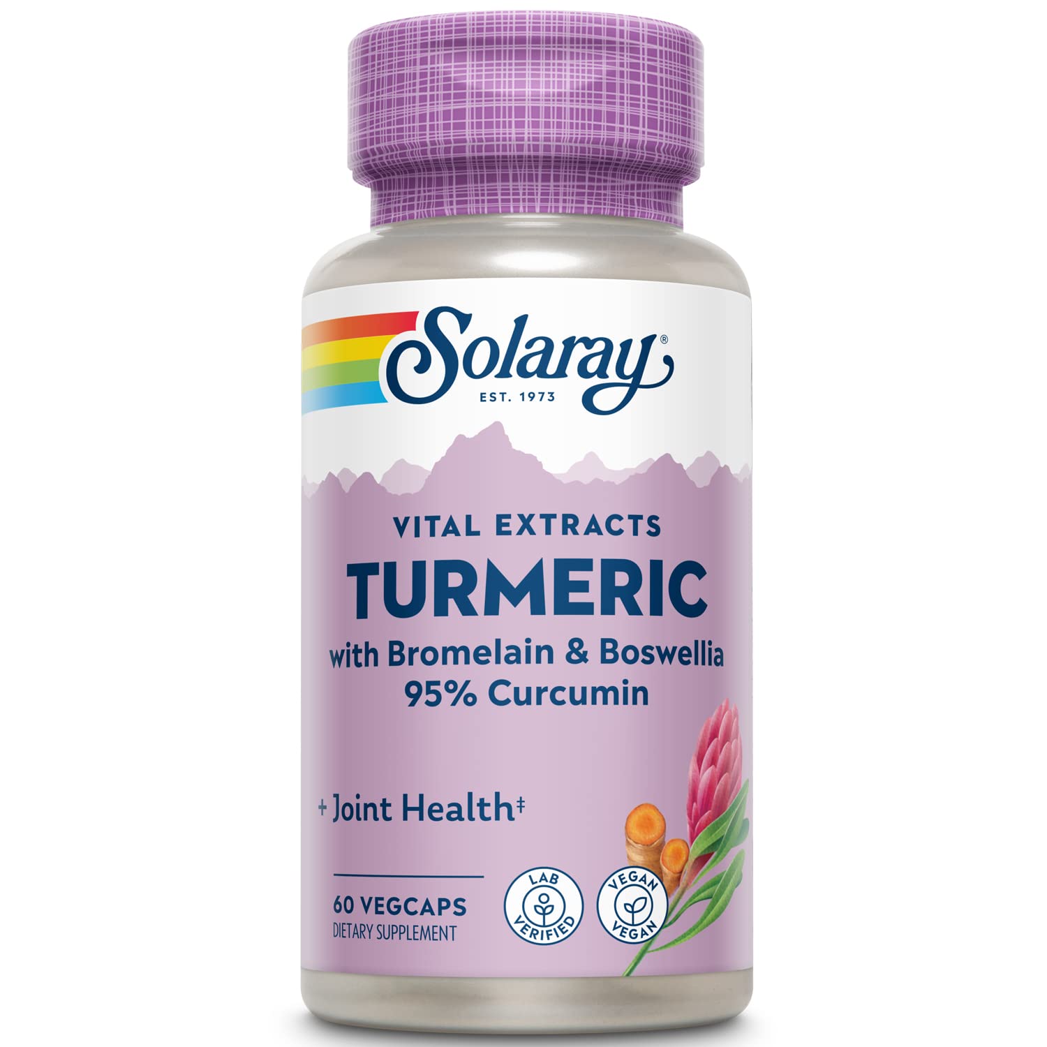 Solaray Turmeric (Bromelain & Boswelia) / 60 Vegcaps/Apto para vegano