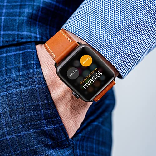 Image of HUAFIY Compatible for Apple Watch Bands 42mm 44mm45mm46mm 49mm 38mm 40mm41mm, Genuine Leather Band Strap for iWatch Series 11 /10 /9 /8,7,6,5,4,3,2,1, Ultra3 2 1