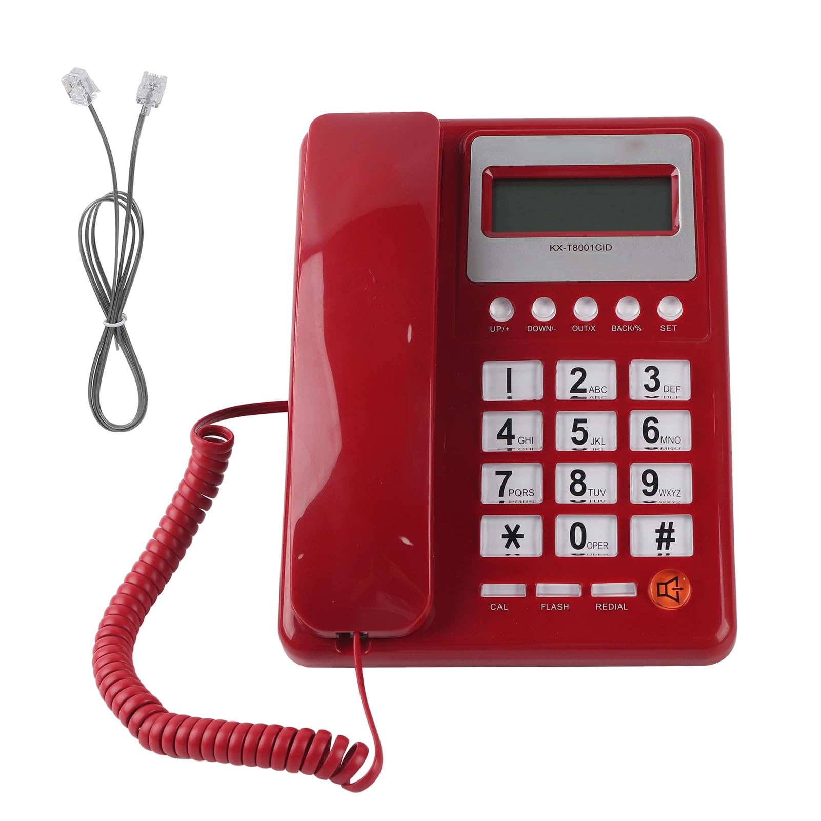 Big Corded Phones, Wired Desktop Landline Telephone with DTMF/Dual Standard Automatic Identification Caller ID/Call Waiting for Hotel Office Home