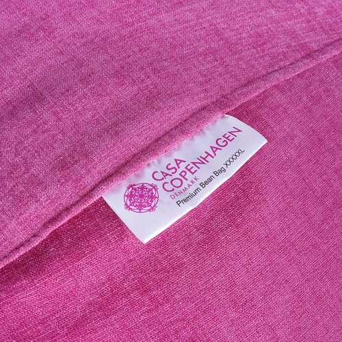 Image of Casa Copenhagen Premium Designer Fabric Bean Bag Chair, Filled with Beans | Capacity: Upto 7 Ft Height, 200 KG Weight | 5XL |Pink Sparrow