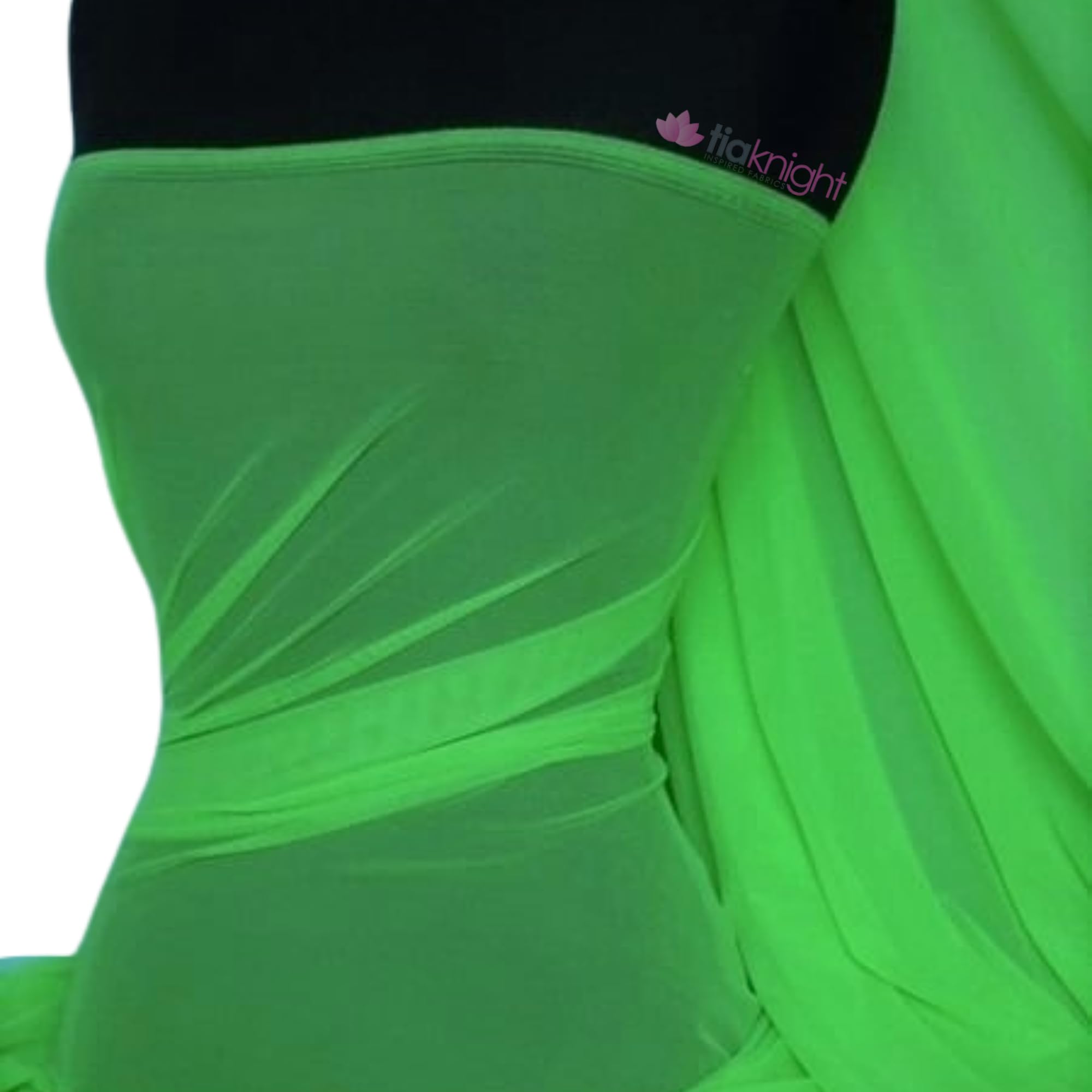 Premium Quality Power Mesh Net Fabric | 4 Way Stretch Sheer Dance Wear Material | Matching Shades in Lycra | 50+ Colours in Stock | Sold by The Metre | by Tia Knight (Parrot Green, 1 Metre)