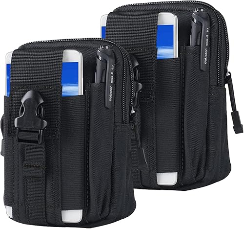 Miniatura 10 de Bolsa táctica para cinturón de cintura  Funda universal para exteriores EDC militar, funda para teléfono, bolsillo para dispositivos para iPhone X